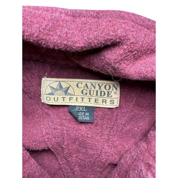 90s Canyon Guide Outfitters Maroon Red Western Button Up Shirt Mens 2XL - Picture 2 of 6